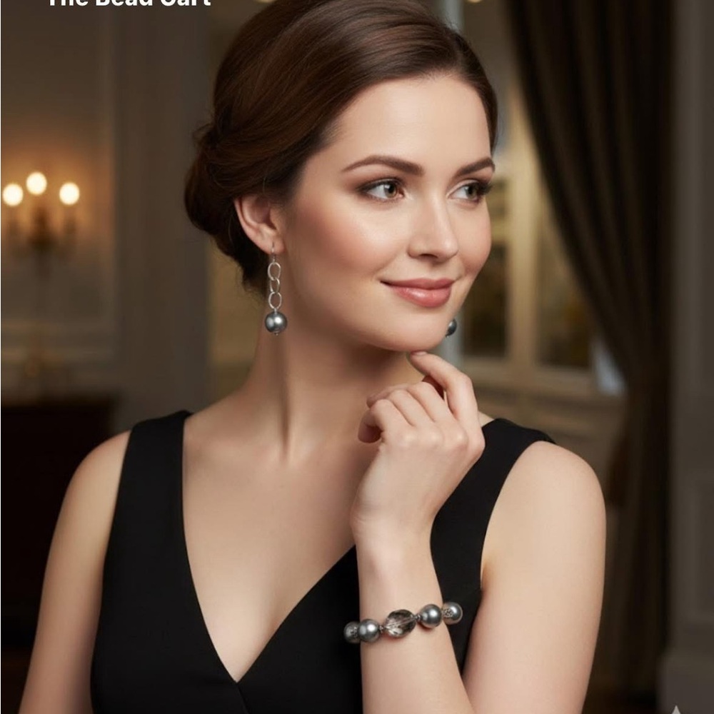 Sophisticated Silver and Gray Bracelet Set